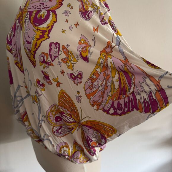 Italian Designer Emilio Pucci Butterfly Sleeve Scoop Neck Top - Size 42 - Picture 8 of 14